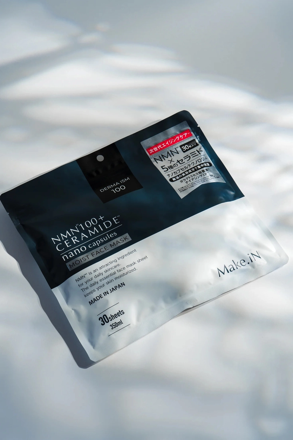 Антивозрастная маска для лица c NMN, 5 видами керамидов, коллагеном, растительными экстрактами EVLISS Make.iN NMN 100 Plus Ceramide Nanо Cаpsules Moist Face Mask, 30 шт