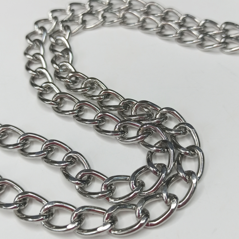 Ручка цепь с карабинами  Серебро 13*9