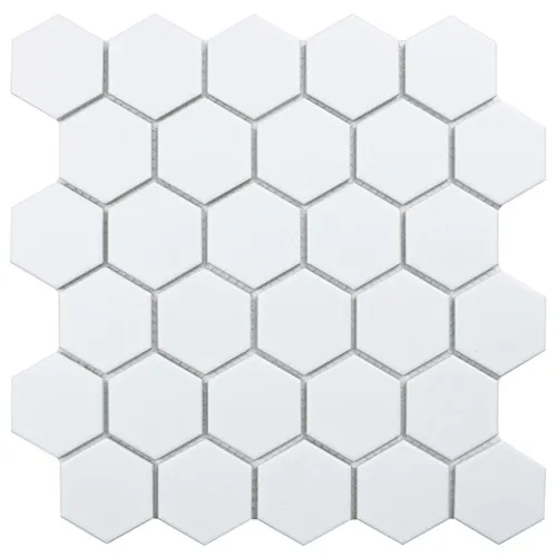 Керамическая мозаика Hexagon small White матовая