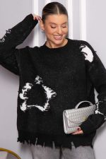 Свитер рваный Наиль (черный) Б14419-13М LT Collection