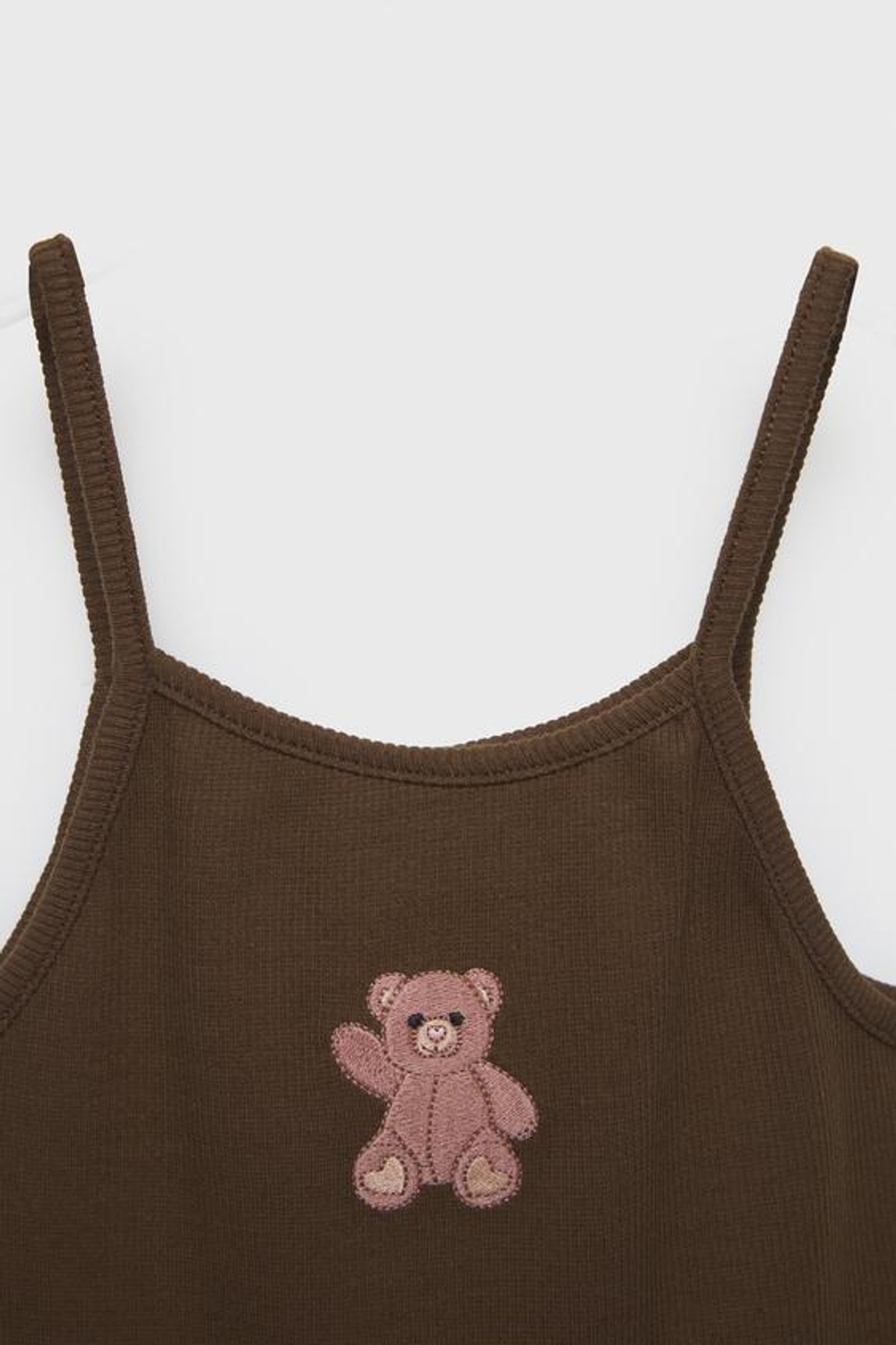 ZARA КОРОТКИЙ ТОП С ВЫШИВКОЙ, КОРИЧНЕВЫЙ