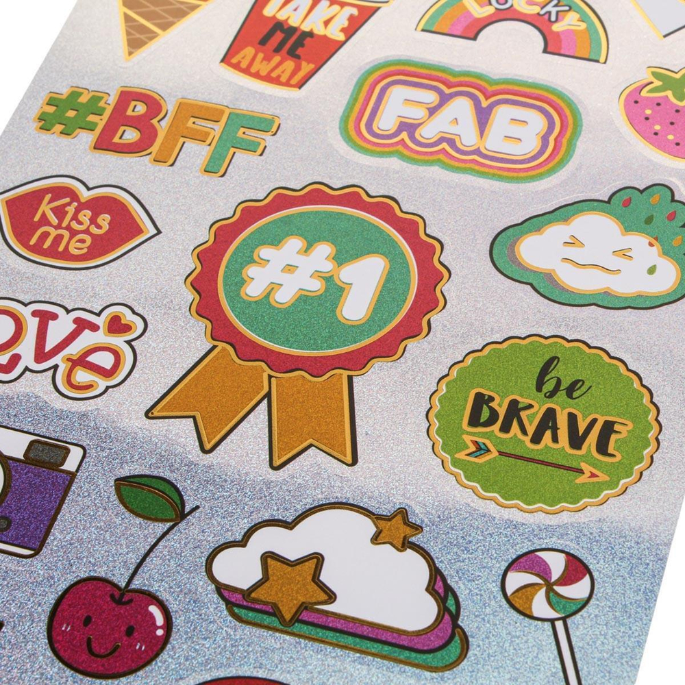 Наклейки с голографическим эффектом "Teens" 30*15см.