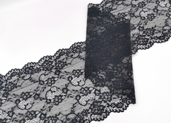 Эластичное кружево, 22 см, черное, м, (Арт: EK-2293), м
