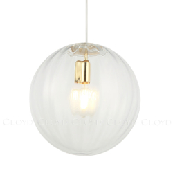 Подвесной светильник Cloyd BRINN-B P1 / Ø30 см - золото - прозрачн. стекло (арт.11597)