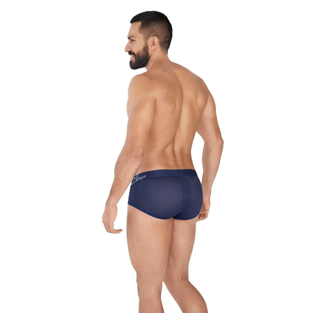 Мужские трусы брифы темно-синие в сетку Clever TIME PIPING BRIEF 036708