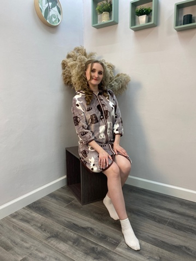 Халат женский "8477 В.Т" молния (Р 304)