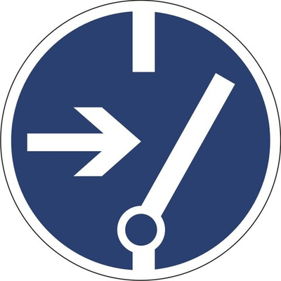 Знак "Отключить перед работой"