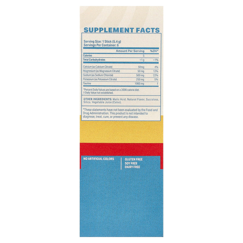 Podium Nutrition, соль и электролиты, стики для гидратации, клубника, 6 стиков по 5,4 г (0,19 унции)