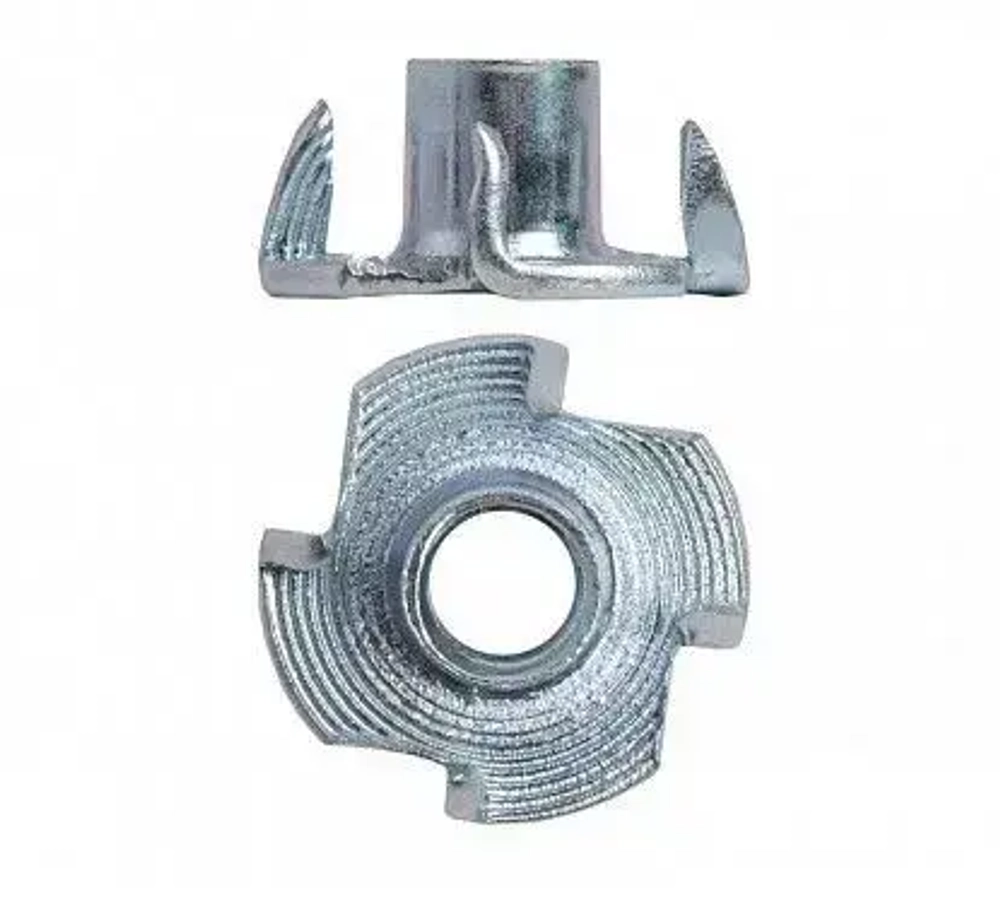 Гайка мебельная M6 100 шт, врезная, забивная, DIN 1624