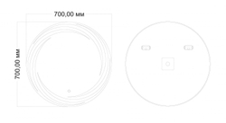 Зеркало с подсветкой ART&MAX ROMANTIC AM-Rom-700-700-DS-F