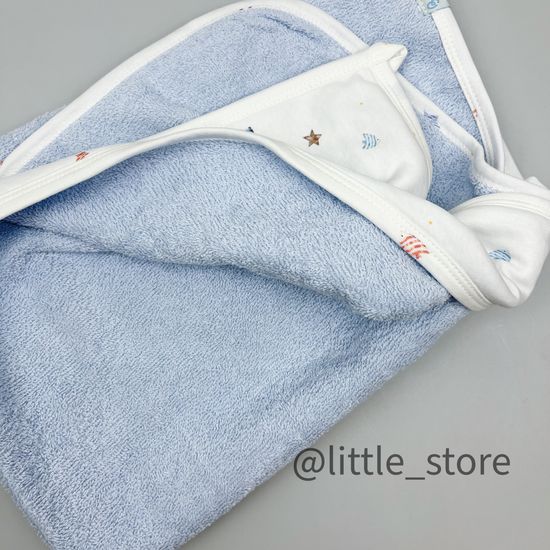 Полотенце махровое "Кораблик" голубой