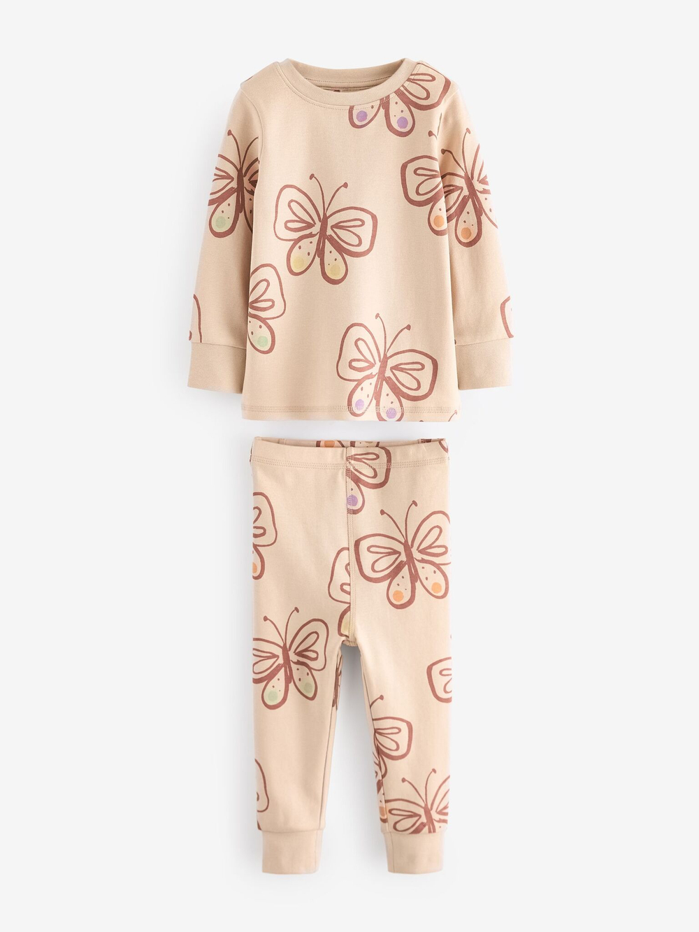 Пижама для девочки Next 192-108, 3 шт., Белый, Розовый, Кремовый