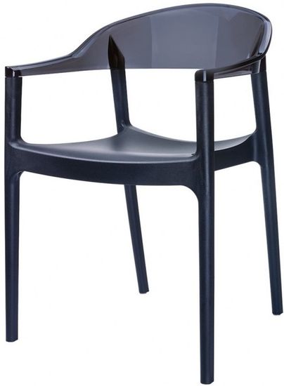 Кресло пластиковое Carmen прозрачное черное