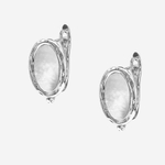 Швензы "Севилья" с натуральным перламутром 14*10мм, родирование