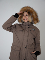 Парка женская зимняя куртка город горький коричневый какао