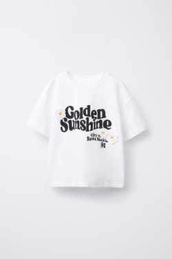 ZARA ФУТБОЛКА С ЦВЕТОЧНЫМИ ДЕТАЛЯМИ ИЗ КРУЖЕВА КРОШЕ, БЕЛЫЙ