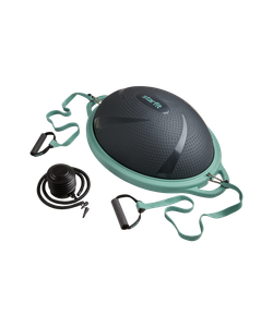 БЕЗ УПАКОВКИ Полусфера "BOSU" STARFIT GB-503 с эспандерами, с насосом, серый/зеленый