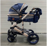 Детская коляска-трансформер 3 в 1 Luxmom 510, c автолюлькой / синий цвет
