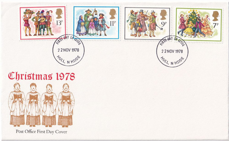 Конверт Первого дня Великобритании от 22 ноября 1978 года с четырьмя марками и спецгашенем