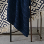 Плед из хлопка с узором косы Essential, 130х180 см