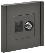 FORTE&PIANO Розетка двойная TV+RJ45 кат.5E FP336 серый IEK