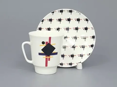 Чашка с блюдцем кофейная 165 мл форма Майская рисунок Супрематический орнамент арт. 81.26709.00.1