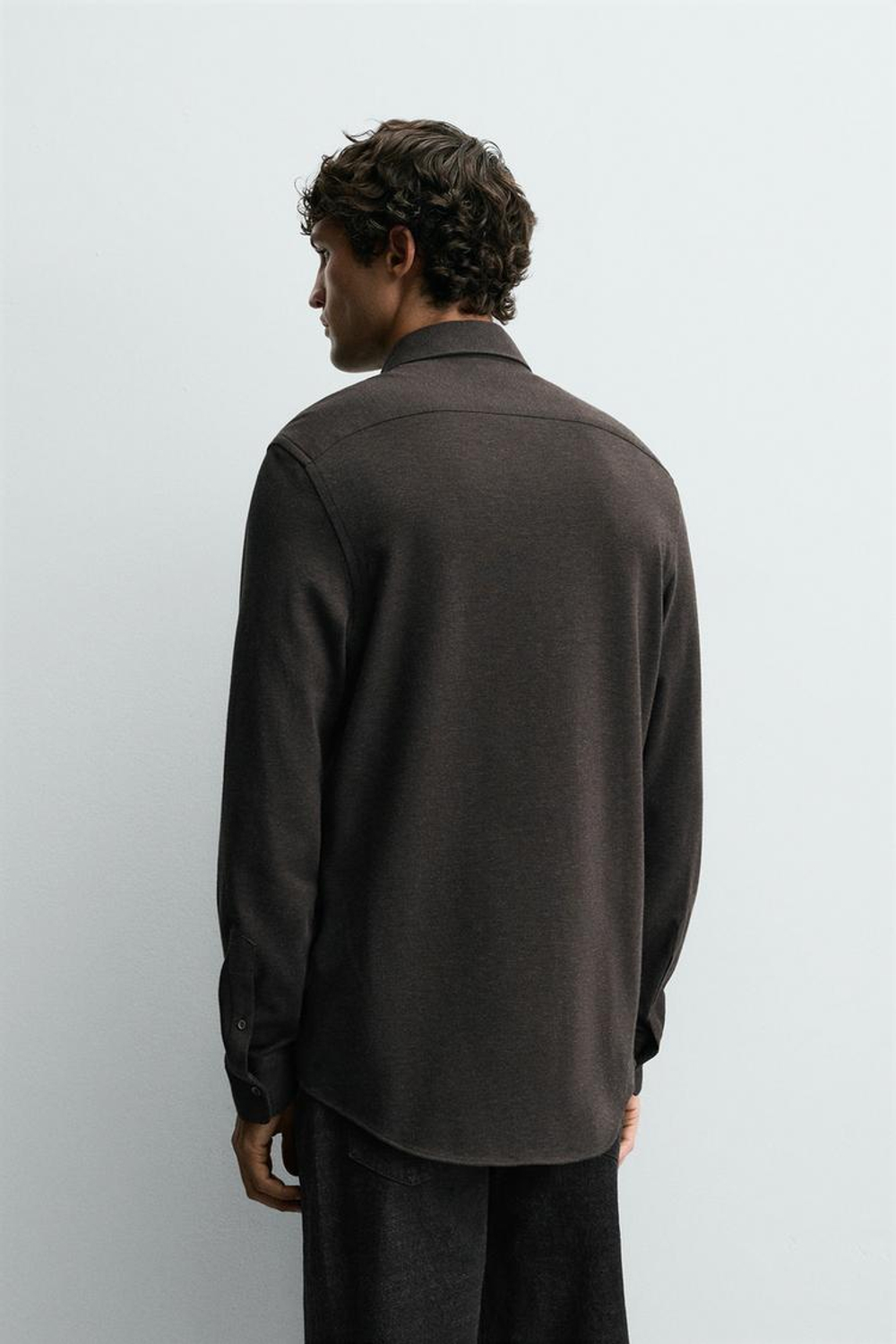 ZARA РУБАШКА ИЗ МЯГКОГО ХЛОПКА, АНТРАЦИТОВО-СЕРЫЙ