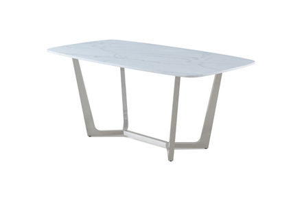 Стол обеденный Ist Casa Ланс Силвер, 180х90х75 см, белый мрамор
