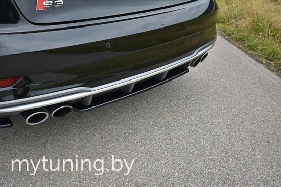 Сплиттер бампера заднего для AUDI S3 8V Sedan рестайлинг (17-...)