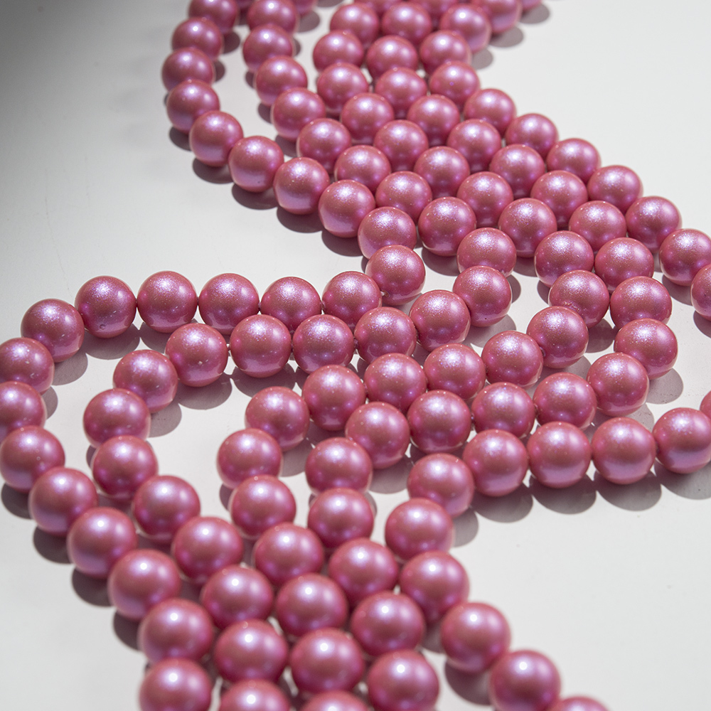 Жемчуг Майорка, оттенок "Hot Pink", шар 8мм, перламутрово-сатиновое улучшенное покрытие