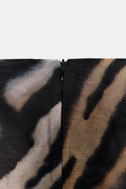 ZARA ПАРЕО С АНИМАЛИСТИЧЕСКИМ ПРИНТОМ И УЗЛОМ, КОРИЧНЕВЫЙ