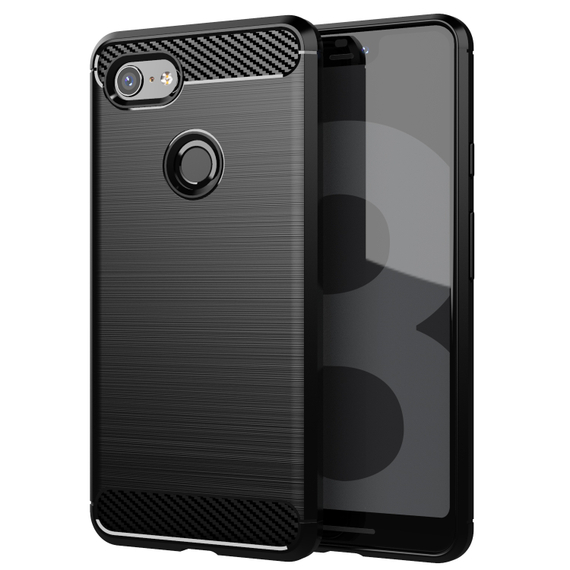 Чехол на Google Pixel 3 цвет Black (черный), серия Carbon от Caseport