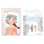 Тетради 60 л. в без линовки обложка SoftTouch, НАБОР 2 шт., бежевая бумага 70 г/м2, сшивка, B5 (179х250 мм), ROMANTIC, BRAUBERG, 403832