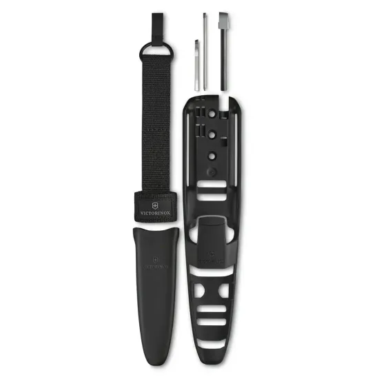 Нож Victorinox Мод. VENTURE PRO BLACK (242мм) - 9 функций + огниво, чехол