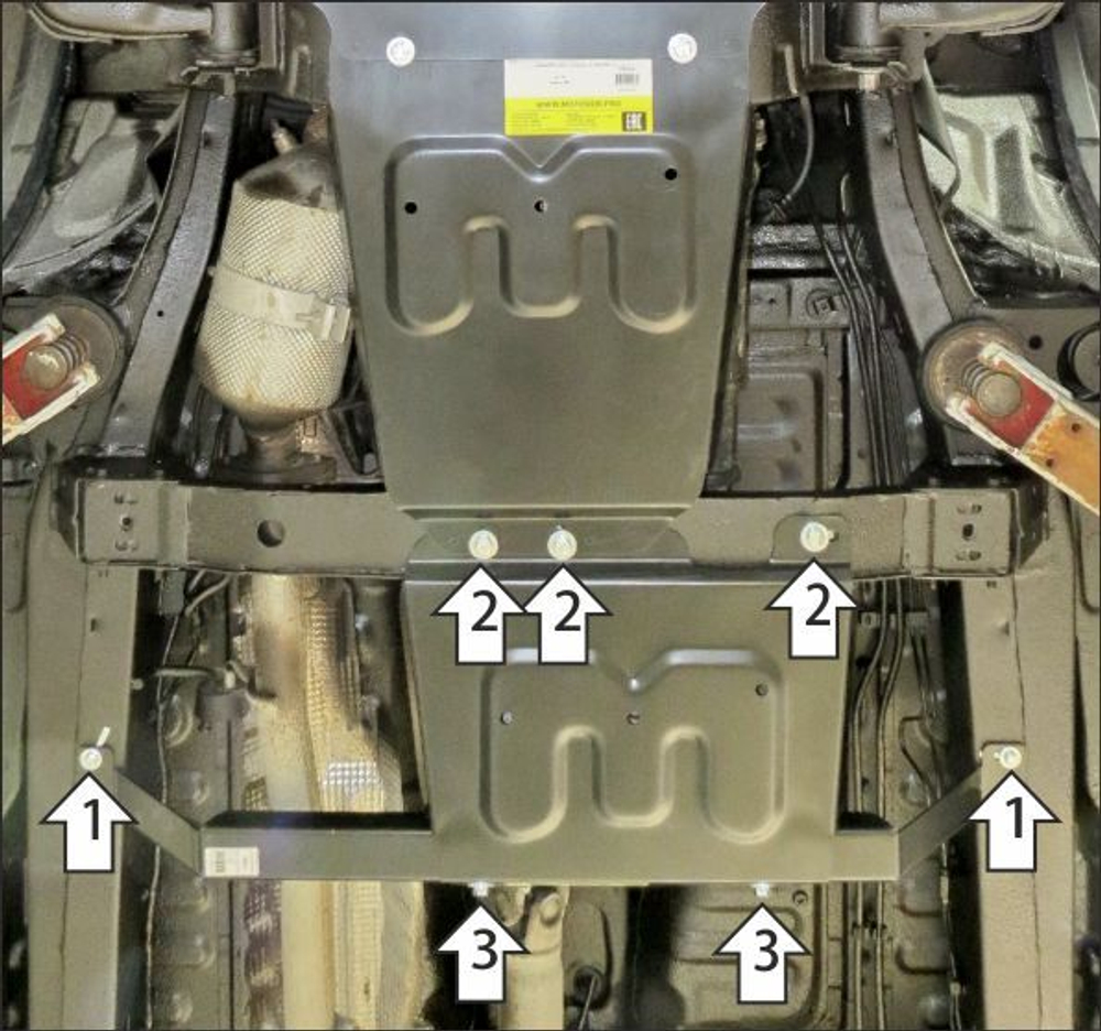 Усиленная защита раздаточной коробки (2 мм, сталь) для JAC T6 2019-, Sollers ST6 2023- Motodor.78311