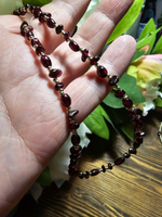 Чокер ручной работы из натурального граната "Золотой гранат"