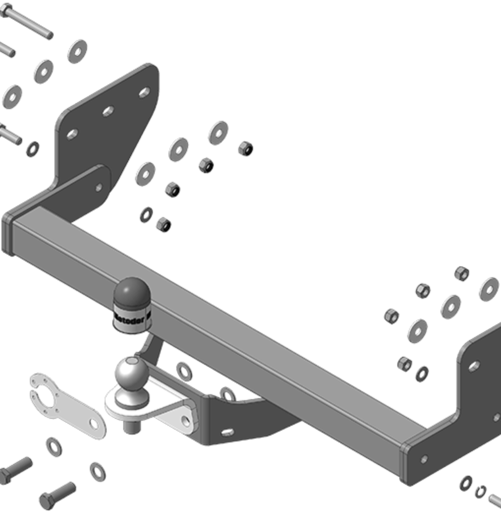 Фаркоп для Sollers Atlant (фургон, база L2 и L3) (Оцинк. крюк) MOTODOR.98701-FE