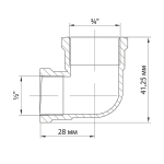 Уголок 3/4'' - 1/2'' вн/вн VRT® никель