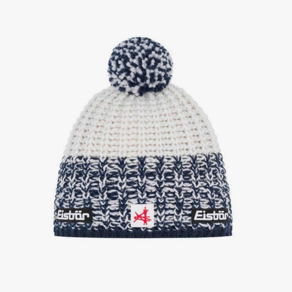 Шапка EISBAR Refocus Pompon MU SA (286) dark cobalt-white-white