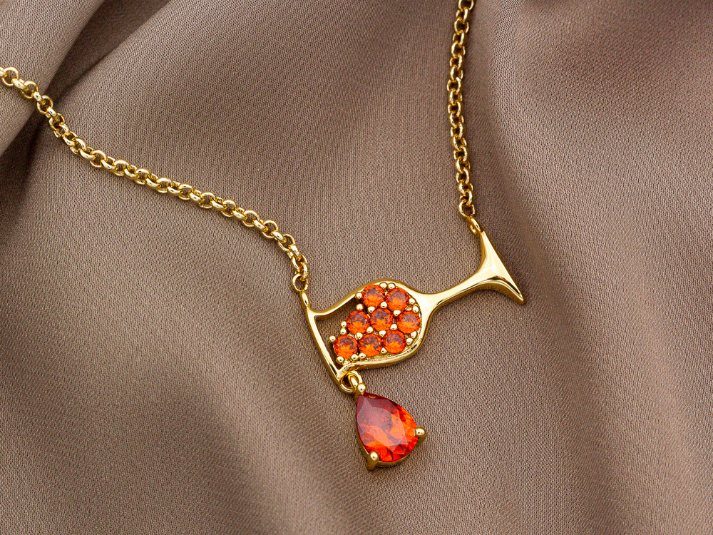 62075 Коннектор "Бокал" со стразами, 21 мм