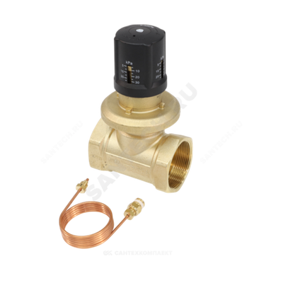 Клапан балансировочный автомат латунь 3380H Ду 40 G1 1/2" Ру16 Тмакс=120 оС ВР 5-30 кПа Kvs=11.9м3/ч без ниппелей Benarmo