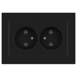 Розетка Intro Accent 6-204-05 двойная 2х2P 16А-250В IP20 СУ AL/CU антрацит