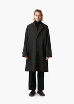 Плащ FOS Средней Длины Мужской Черный