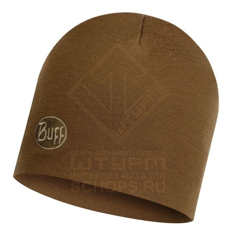 Шапка Buff Heavyweight Merino Wool Hat, Solid Tundra Khaki