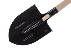 Лопата штыковая, 205х275х1400 мм, ребра жесткости, деревянный черенок, Россия