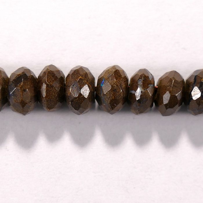 Бусина из Болдер опала, фигурная, 3x5 мм (рондель, граненая)