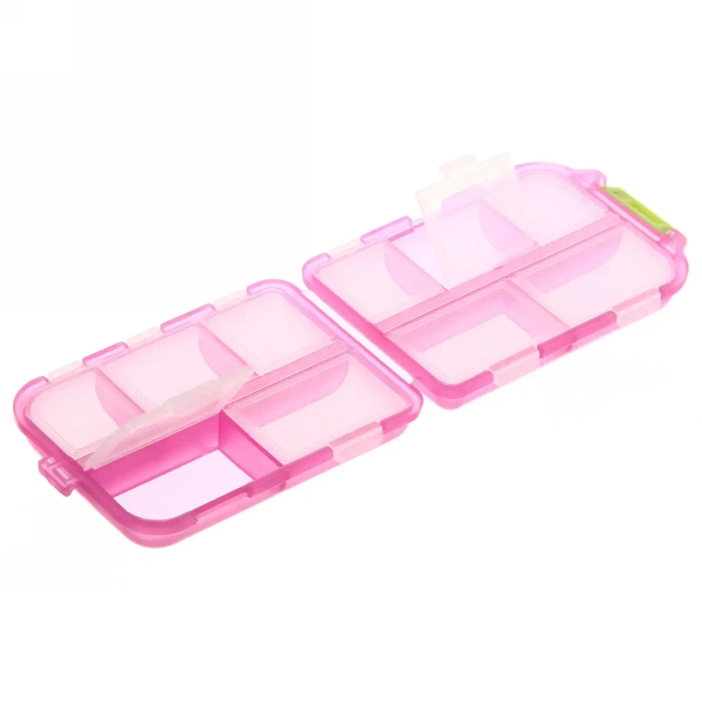 Таблетница - органайзер 10 ячеек «VOSTOKDOM», микс три цвета, 9.5*5*3см