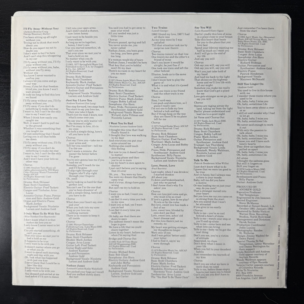 Nicolette Larson ‎– All Dressed Up And No Place To Go (Канада 1982г.)