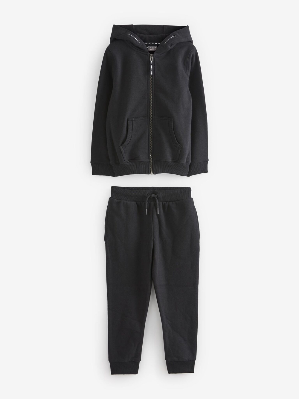 Толстовка с капюшоном на молнии и джоггеры для девочки Next D58-922, Черный