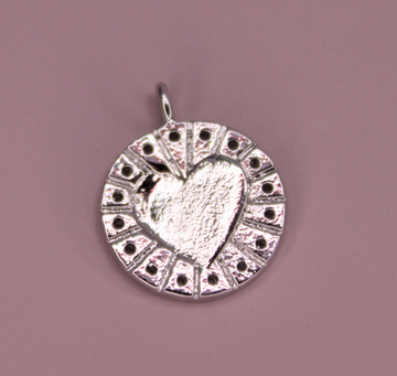 Подвеска медальон сердце 13 мм